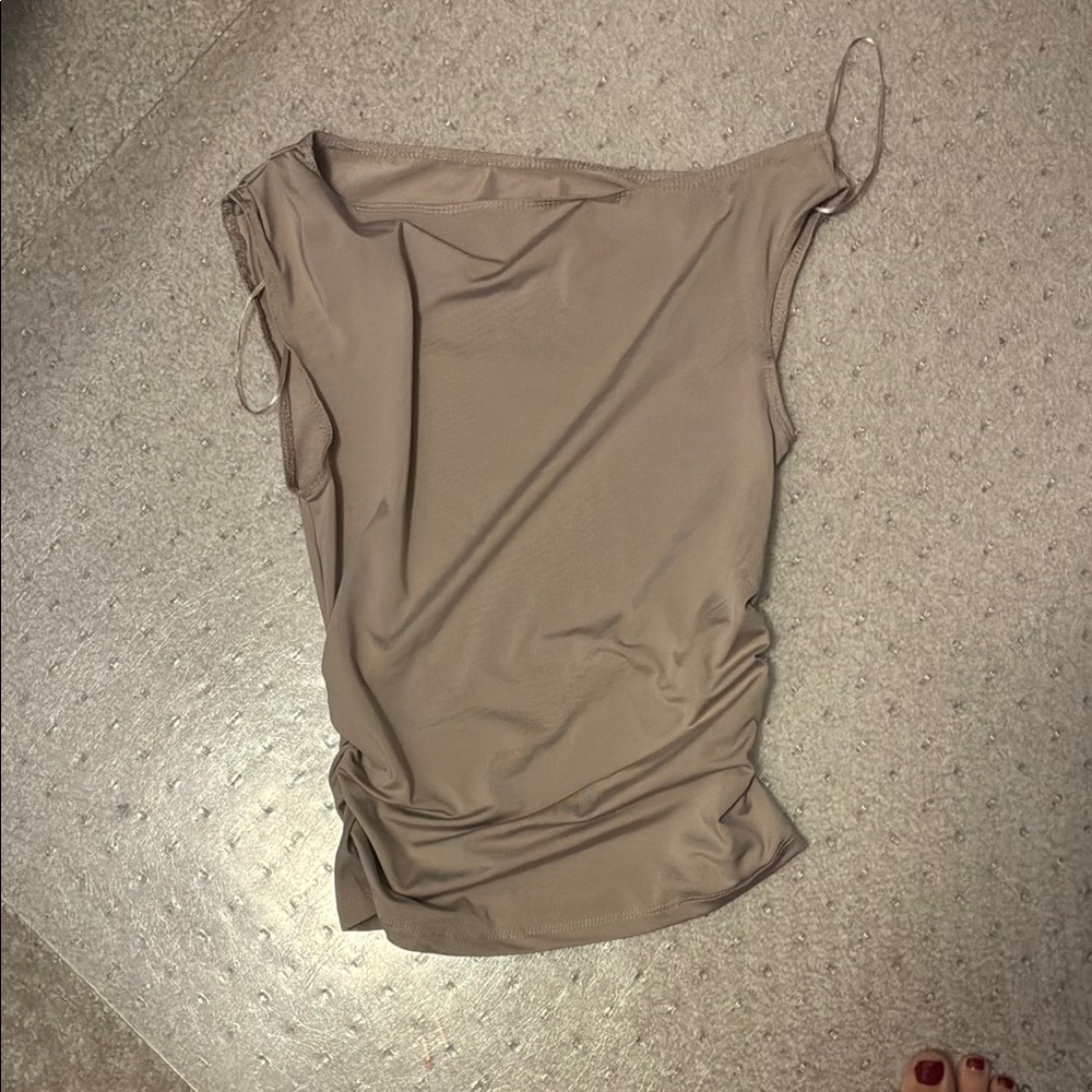 Charlotte Russe Tan Ruched Camisole Top
